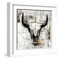 White Cowskull-null-Framed Art Print