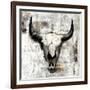 White Cowskull-null-Framed Art Print