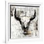 White Cowskull-null-Framed Art Print