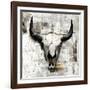 White Cowskull-null-Framed Art Print