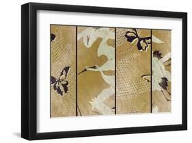 White Crane Screen-Fai Ryble-Framed Art Print