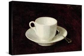 White Cup and Saucer, 1864-Henri Fantin-Latour-Stretched Canvas