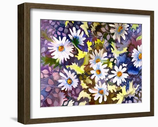 White Daisies-Neela Pushparaj-Framed Giclee Print