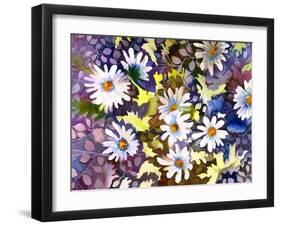 White Daisies-Neela Pushparaj-Framed Giclee Print