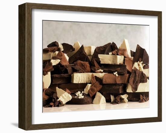 White, Dark and Milk Chocolate Pieces-Tom Eckerle-Framed Photographic Print