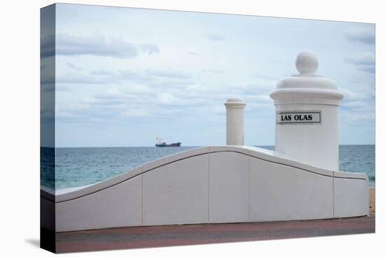 White decorative columns at Las Olas Beach in Fort Lauderdale, Broward County, Florida, USA-null-Stretched Canvas