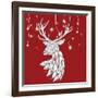 White Deer and Hanging Stars-Fab Funky-Framed Art Print