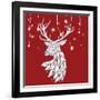White Deer and Hanging Stars-Fab Funky-Framed Art Print