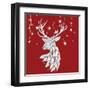 White Deer and Hanging Stars-Fab Funky-Framed Art Print