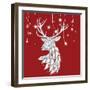 White Deer and Hanging Stars-Fab Funky-Framed Art Print