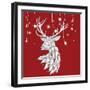 White Deer and Hanging Stars-Fab Funky-Framed Art Print