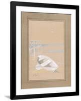 White Dinghy-Paul Brent-Framed Art Print