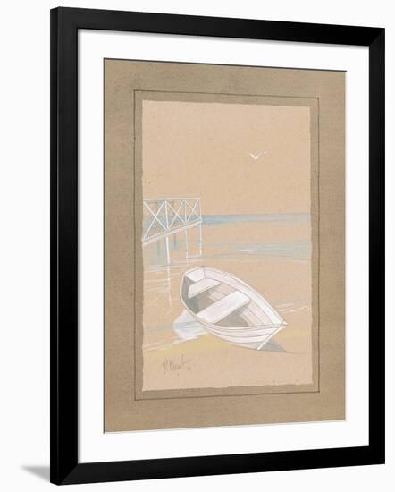 White Dinghy-Paul Brent-Framed Art Print