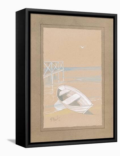 White Dinghy-Paul Brent-Framed Stretched Canvas