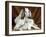 White Dog and Cat-null-Framed Photographic Print