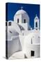 White domed church and blue sky, Santorini, Cyclades-Ed Hasler-Stretched Canvas