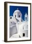 White domed church and blue sky, Santorini, Cyclades-Ed Hasler-Framed Photographic Print
