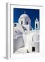 White domed church and blue sky, Santorini, Cyclades-Ed Hasler-Framed Photographic Print