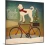 White Doodle on Bike Christmas-Ryan Fowler-Mounted Art Print