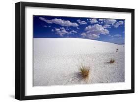 White Dune, Blue Sky, White Sands, New Mexico-George Oze-Framed Photographic Print