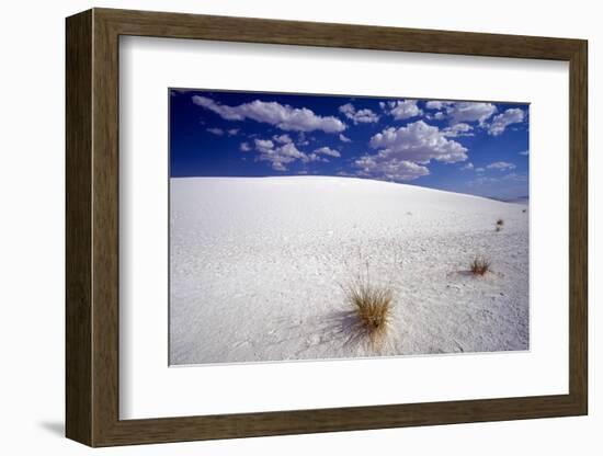 White Dune, Blue Sky, White Sands, New Mexico-George Oze-Framed Photographic Print