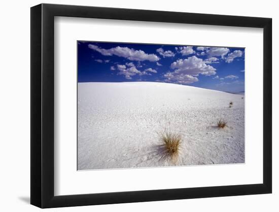 White Dune, Blue Sky, White Sands, New Mexico-George Oze-Framed Photographic Print