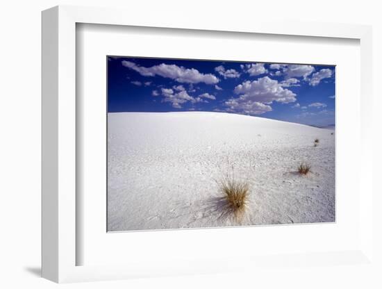 White Dune, Blue Sky, White Sands, New Mexico-George Oze-Framed Photographic Print