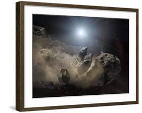 White Dwarf Star Surrounded by a Disintegrating Asteroid-Stocktrek Images-Framed Photographic Print