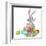 White Easter Bunny and Chocolate Eggs-Krisdog-Framed Art Print