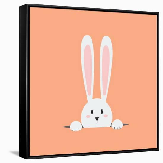 White Easter Rabbit-Sira Anamwong-Framed Stretched Canvas