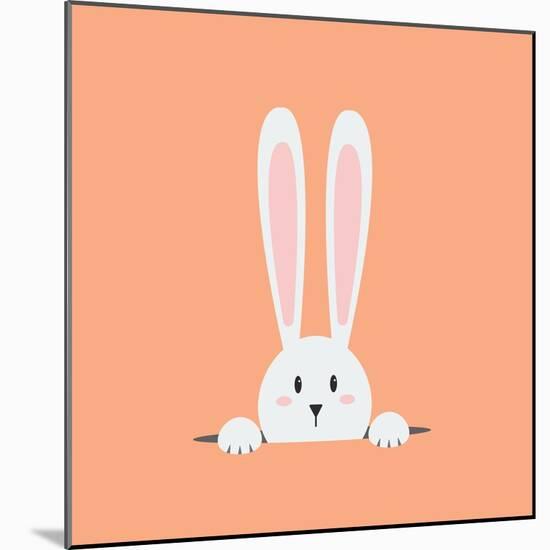 White Easter Rabbit-Sira Anamwong-Mounted Art Print