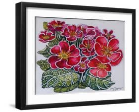 White Edged Primroses 2012-Joan Thewsey-Framed Giclee Print