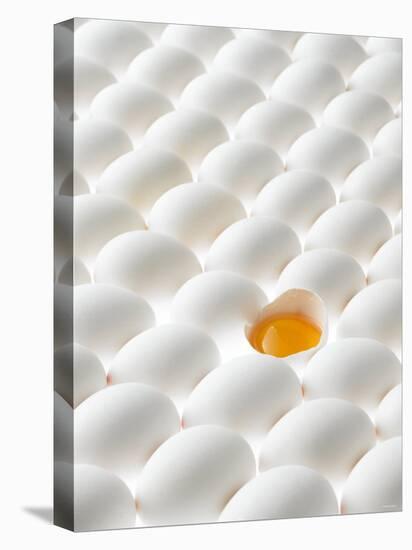 White Eggs, Lying on Their Sides, One Opened-Klaus Arras-Stretched Canvas