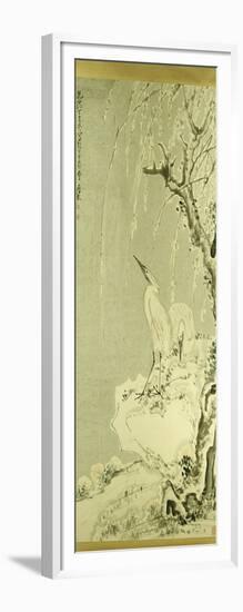 White Egrets on a Bank of Snow Covered Willows, 1767-Huang Shen-Framed Giclee Print