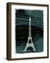 White Eiffel Tower Paris in Green-Victoria Hues-Framed Giclee Print