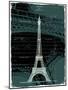 White Eiffel Tower Paris in Green-Victoria Hues-Mounted Giclee Print