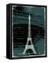 White Eiffel Tower Paris in Green-Victoria Hues-Framed Stretched Canvas