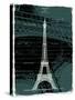 White Eiffel Tower Paris in Green-Victoria Hues-Stretched Canvas