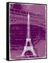 White Eiffel Tower Paris in Rosy-Victoria Hues-Framed Stretched Canvas