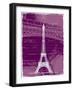 White Eiffel Tower Paris in Rosy-Victoria Hues-Framed Giclee Print