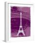 White Eiffel Tower Paris in Rosy-Victoria Hues-Framed Giclee Print