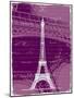 White Eiffel Tower Paris in Rosy-Victoria Hues-Mounted Giclee Print