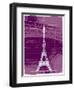 White Eiffel Tower Paris in Rosy-Victoria Hues-Framed Giclee Print