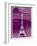 White Eiffel Tower Paris in Rosy-Victoria Hues-Framed Giclee Print