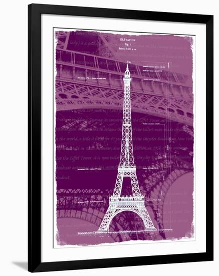 White Eiffel Tower Paris in Rosy-Victoria Hues-Framed Giclee Print