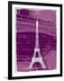 White Eiffel Tower Paris in Rosy-Victoria Hues-Framed Giclee Print