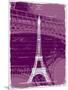 White Eiffel Tower Paris in Rosy-Victoria Hues-Mounted Giclee Print