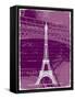 White Eiffel Tower Paris in Rosy-Victoria Hues-Framed Stretched Canvas