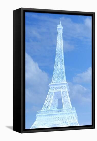 White Eiffel Tower-Cora Niele-Framed Stretched Canvas