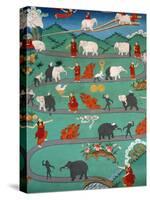 White Elephant Tale at Kopan Monastery, Kathmandu, Nepal, Asia-Godong-Stretched Canvas